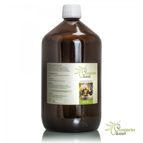 OO3 oxyproducts - Braunglasflasche 1000ml - leicht ozonisiertes Olivenöl